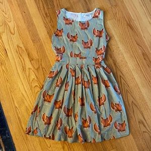 Fox Print Fit and Flare Dress size S